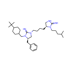 CC(C)CCCN1C(=N)NC[C@@H]1CCCCN1C[C@@H](Cc2ccccc2)N(CC2CCC(C(C)(C)C)CC2)C1=N ZINC000103251665