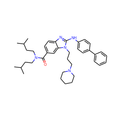 CC(C)CCN(CCC(C)C)C(=O)c1ccc2nc(Nc3ccc(-c4ccccc4)cc3)n(CCCN3CCCCC3)c2c1 ZINC000028823419