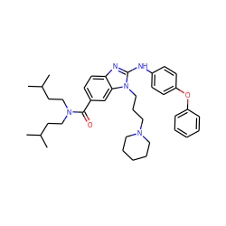 CC(C)CCN(CCC(C)C)C(=O)c1ccc2nc(Nc3ccc(Oc4ccccc4)cc3)n(CCCN3CCCCC3)c2c1 ZINC000028823420