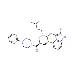 CC(C)CCN1C[C@H](C(=O)N2CCN(c3ccccn3)CC2)C[C@@H]2c3cccc4[nH]c(Br)c(c34)C[C@H]21 ZINC000029038674