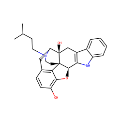 CC(C)CCN1CC[C@]23c4c5ccc(O)c4O[C@@H]2c2[nH]c4ccccc4c2C[C@@]3(O)[C@H]1C5 ZINC000028522870