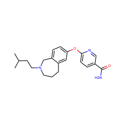 CC(C)CCN1CCCc2cc(Oc3ccc(C(N)=O)cn3)ccc2C1 ZINC000028825036