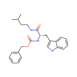 CC(C)CCNC(=O)[C@H](Cc1c[nH]c2ccccc12)NC(=O)OCc1ccccc1 ZINC000006906725