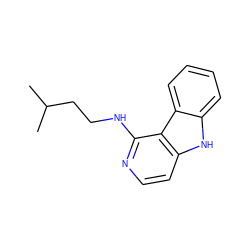 CC(C)CCNc1nccc2[nH]c3ccccc3c12 ZINC000040954023