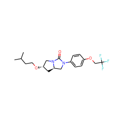 CC(C)CCO[C@H]1C[C@@H]2CN(c3ccc(OCC(F)(F)F)cc3)C(=O)N2C1 ZINC000096168555