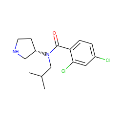 CC(C)CN(C(=O)c1ccc(Cl)cc1Cl)[C@H]1CCNC1 ZINC000006718099