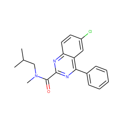 CC(C)CN(C)C(=O)c1nc(-c2ccccc2)c2cc(Cl)ccc2n1 ZINC000084688664