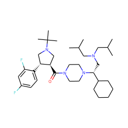 CC(C)CN(CC(C)C)C[C@H](C1CCCCC1)N1CCN(C(=O)[C@@H]2CN(C(C)(C)C)C[C@H]2c2ccc(F)cc2F)CC1 ZINC000058600005