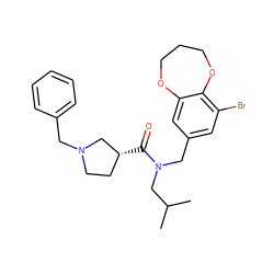 CC(C)CN(Cc1cc(Br)c2c(c1)OCCCO2)C(=O)[C@@H]1CCN(Cc2ccccc2)C1 ZINC000114099414