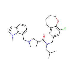 CC(C)CN(Cc1cc(Cl)c2c(c1)CCCCO2)C(=O)[C@@H]1CCN(Cc2cccc3ccn(C)c23)C1 ZINC000114099291