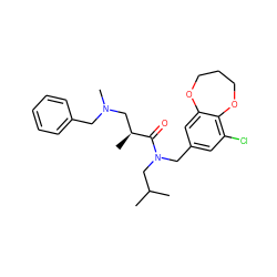 CC(C)CN(Cc1cc(Cl)c2c(c1)OCCCO2)C(=O)[C@@H](C)CN(C)Cc1ccccc1 ZINC000114100690