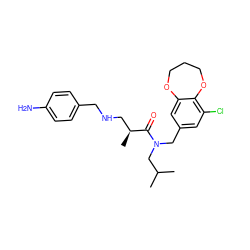 CC(C)CN(Cc1cc(Cl)c2c(c1)OCCCO2)C(=O)[C@@H](C)CNCc1ccc(N)cc1 ZINC000114100659