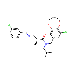 CC(C)CN(Cc1cc(Cl)c2c(c1)OCCCO2)C(=O)[C@@H](C)CNCc1cccc(Cl)c1 ZINC000114098655