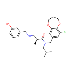 CC(C)CN(Cc1cc(Cl)c2c(c1)OCCCO2)C(=O)[C@@H](C)CNCc1cccc(O)c1 ZINC000148697858