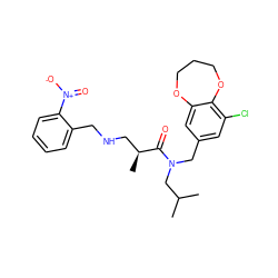 CC(C)CN(Cc1cc(Cl)c2c(c1)OCCCO2)C(=O)[C@@H](C)CNCc1ccccc1[N+](=O)[O-] ZINC000114099213