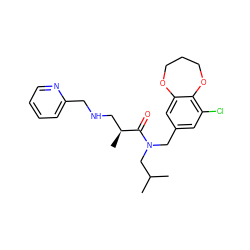 CC(C)CN(Cc1cc(Cl)c2c(c1)OCCCO2)C(=O)[C@@H](C)CNCc1ccccn1 ZINC000114099236