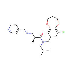 CC(C)CN(Cc1cc(Cl)c2c(c1)OCCCO2)C(=O)[C@@H](C)CNCc1ccncc1 ZINC000114097297