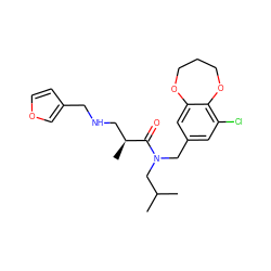 CC(C)CN(Cc1cc(Cl)c2c(c1)OCCCO2)C(=O)[C@@H](C)CNCc1ccoc1 ZINC000114100785