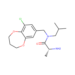 CC(C)CN(Cc1cc(Cl)c2c(c1)OCCCO2)C(=O)[C@@H](C)N ZINC000114099867