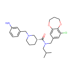 CC(C)CN(Cc1cc(Cl)c2c(c1)OCCCO2)C(=O)[C@@H]1CCCN(Cc2cccc(N)c2)C1 ZINC000114098765