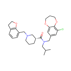 CC(C)CN(Cc1cc(Cl)c2c(c1)OCCCO2)C(=O)[C@@H]1CCCN(Cc2cccc3c2OCC3)C1 ZINC000114100312