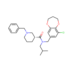 CC(C)CN(Cc1cc(Cl)c2c(c1)OCCCO2)C(=O)[C@@H]1CCCN(Cc2ccccc2)C1 ZINC000114100008