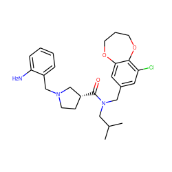 CC(C)CN(Cc1cc(Cl)c2c(c1)OCCCO2)C(=O)[C@@H]1CCN(Cc2ccccc2N)C1 ZINC000114097191