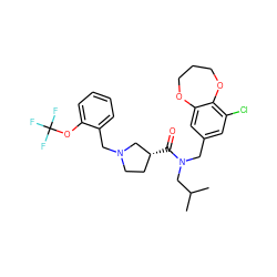 CC(C)CN(Cc1cc(Cl)c2c(c1)OCCCO2)C(=O)[C@@H]1CCN(Cc2ccccc2OC(F)(F)F)C1 ZINC000114099032