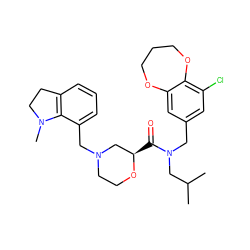 CC(C)CN(Cc1cc(Cl)c2c(c1)OCCCO2)C(=O)[C@@H]1CN(Cc2cccc3c2N(C)CC3)CCO1 ZINC000114097435