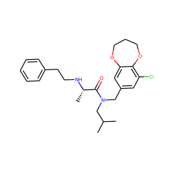 CC(C)CN(Cc1cc(Cl)c2c(c1)OCCCO2)C(=O)[C@H](C)NCCc1ccccc1 ZINC000114099762