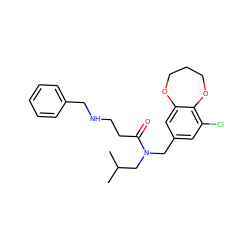 CC(C)CN(Cc1cc(Cl)c2c(c1)OCCCO2)C(=O)CCNCc1ccccc1 ZINC000114099224