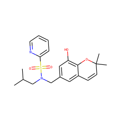 CC(C)CN(Cc1cc(O)c2c(c1)C=CC(C)(C)O2)S(=O)(=O)c1ccccn1 ZINC000095557522