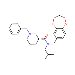 CC(C)CN(Cc1ccc2c(c1)OCCCO2)C(=O)[C@@H]1CCCN(Cc2ccccc2)C1 ZINC000114099120