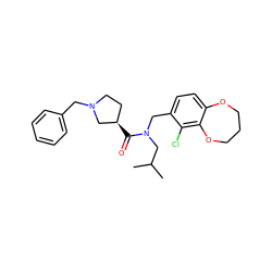 CC(C)CN(Cc1ccc2c(c1Cl)OCCCO2)C(=O)[C@@H]1CCN(Cc2ccccc2)C1 ZINC000114099938