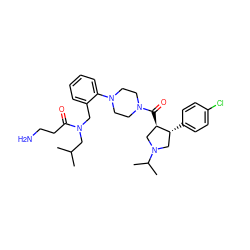 CC(C)CN(Cc1ccccc1N1CCN(C(=O)[C@@H]2CN(C(C)C)C[C@H]2c2ccc(Cl)cc2)CC1)C(=O)CCN ZINC000028959814