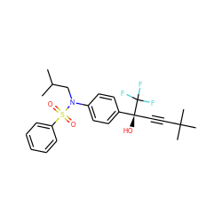 CC(C)CN(c1ccc([C@@](O)(C#CC(C)(C)C)C(F)(F)F)cc1)S(=O)(=O)c1ccccc1 ZINC000084688111