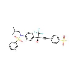 CC(C)CN(c1ccc([C@@](O)(C#Cc2ccc(S(C)(=O)=O)cc2)C(F)(F)F)cc1)S(=O)(=O)c1ccccc1 ZINC000084710482