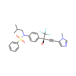 CC(C)CN(c1ccc([C@@](O)(C#Cc2cncn2C)C(F)(F)F)cc1)S(=O)(=O)c1ccccc1 ZINC000084687456