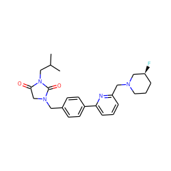 CC(C)CN1C(=O)CN(Cc2ccc(-c3cccc(CN4CCC[C@H](F)C4)n3)cc2)C1=O ZINC000072123564