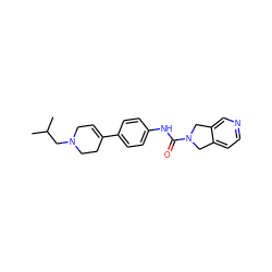 CC(C)CN1CC=C(c2ccc(NC(=O)N3Cc4ccncc4C3)cc2)CC1 ZINC000166750448