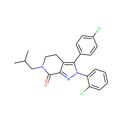 CC(C)CN1CCc2c(nn(-c3ccccc3Cl)c2-c2ccc(Cl)cc2)C1=O ZINC000040411434