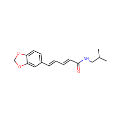 CC(C)CNC(=O)/C=C/C=C/c1ccc2c(c1)OCO2 ZINC000001714282