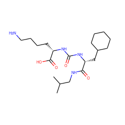 CC(C)CNC(=O)[C@@H](CC1CCCCC1)NC(=O)N[C@@H](CCCCN)C(=O)O ZINC000146521741