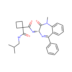 CC(C)CNC(=O)C1(C(=O)N[C@H]2N=C(c3ccccc3)c3ccccc3N(C)C2=O)CCC1 ZINC000028822911