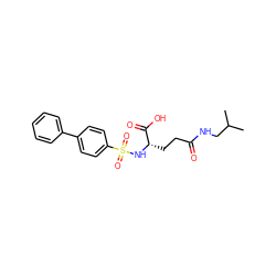 CC(C)CNC(=O)CC[C@H](NS(=O)(=O)c1ccc(-c2ccccc2)cc1)C(=O)O ZINC000653830188