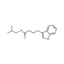 CC(C)CNC(=O)CCCc1c[nH]c2ccccc12 ZINC000004559843