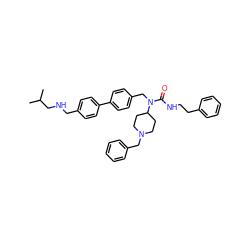 CC(C)CNCc1ccc(-c2ccc(CN(C(=O)NCCc3ccccc3)C3CCN(Cc4ccccc4)CC3)cc2)cc1 ZINC000049604919