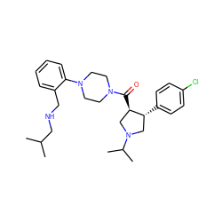 CC(C)CNCc1ccccc1N1CCN(C(=O)[C@@H]2CN(C(C)C)C[C@H]2c2ccc(Cl)cc2)CC1 ZINC000028959737