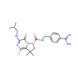 CC(C)CNc1nc(Cl)c2n(c1=O)[C@H](C(=O)NCc1ccc(C(=N)N)cc1)CC2(C)C ZINC000038941106