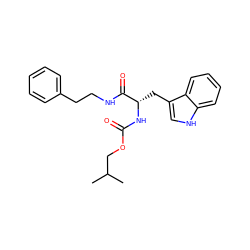 CC(C)COC(=O)N[C@@H](Cc1c[nH]c2ccccc12)C(=O)NCCc1ccccc1 ZINC000026145312